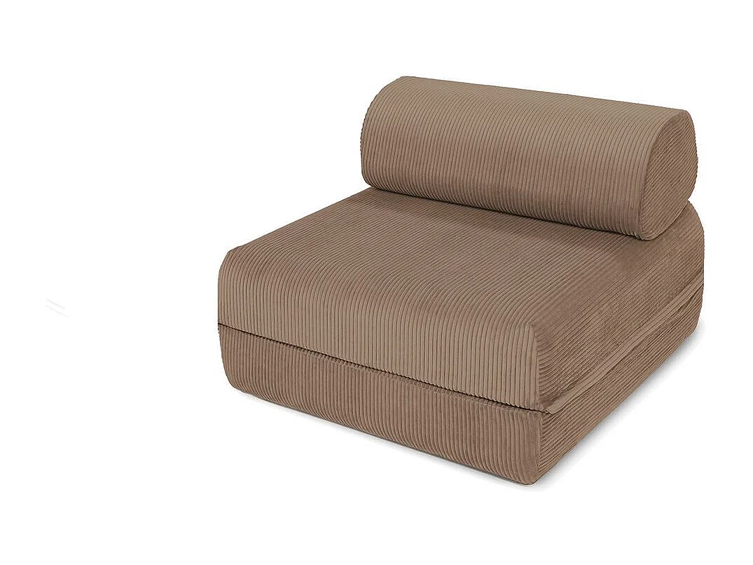 Canapé droit modulable et convertible 4 places - Velours côtelé - Taupe