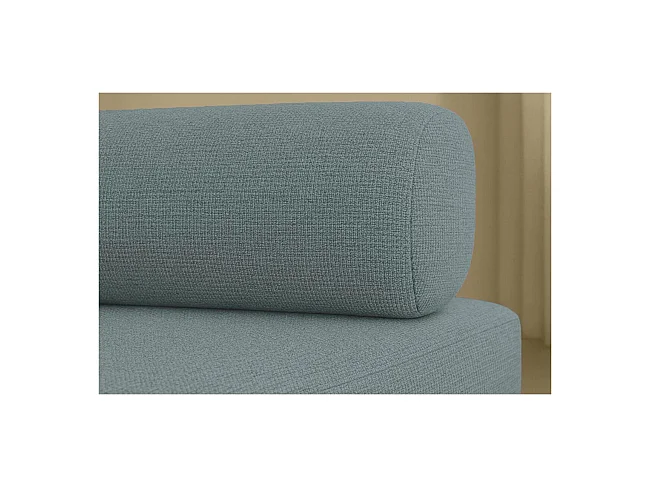 Canapé d'angle modulable et convertible 6 places - Tissu lisse - Bleu vert