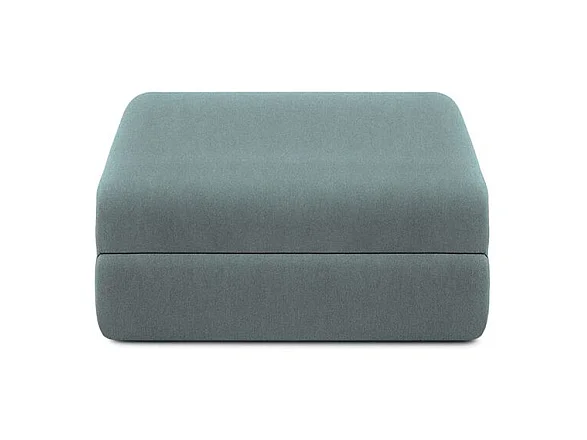 Canapé d'angle modulable et convertible 6 places - Tissu lisse - Bleu vert