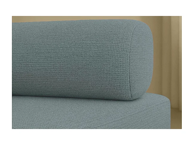 Canapé d'angle modulable et convertible 6 places - Tissu lisse - Bleu vert