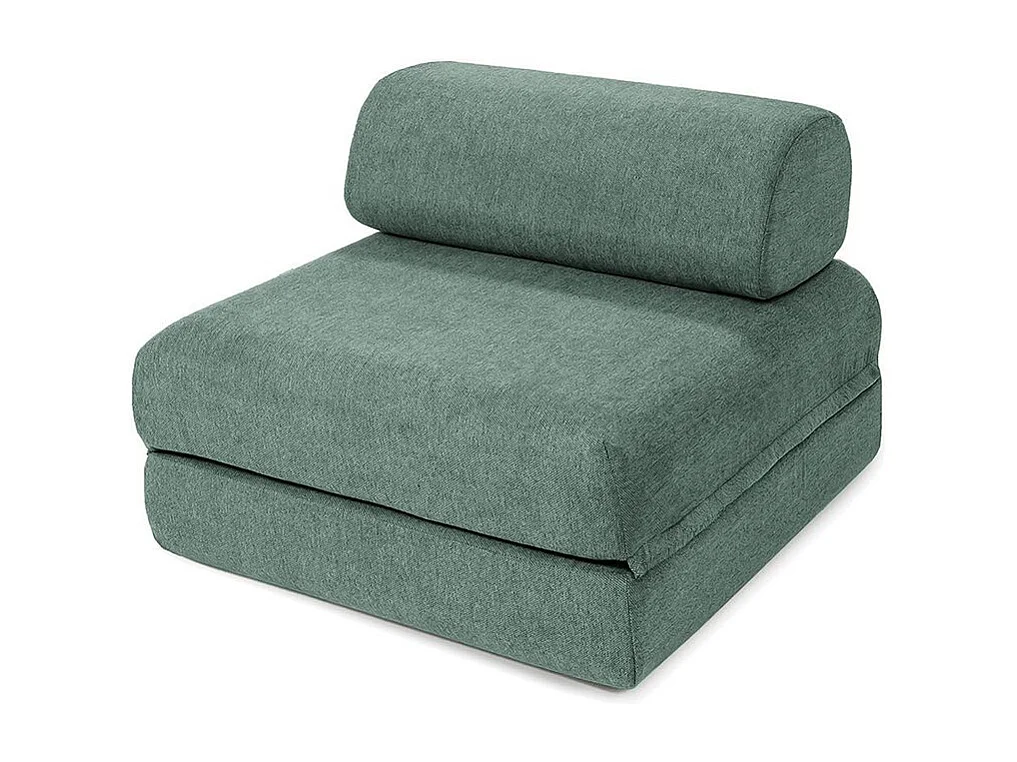 Canapé d'angle modulable et convertible 6 places - Tissu lisse - Bleu vert