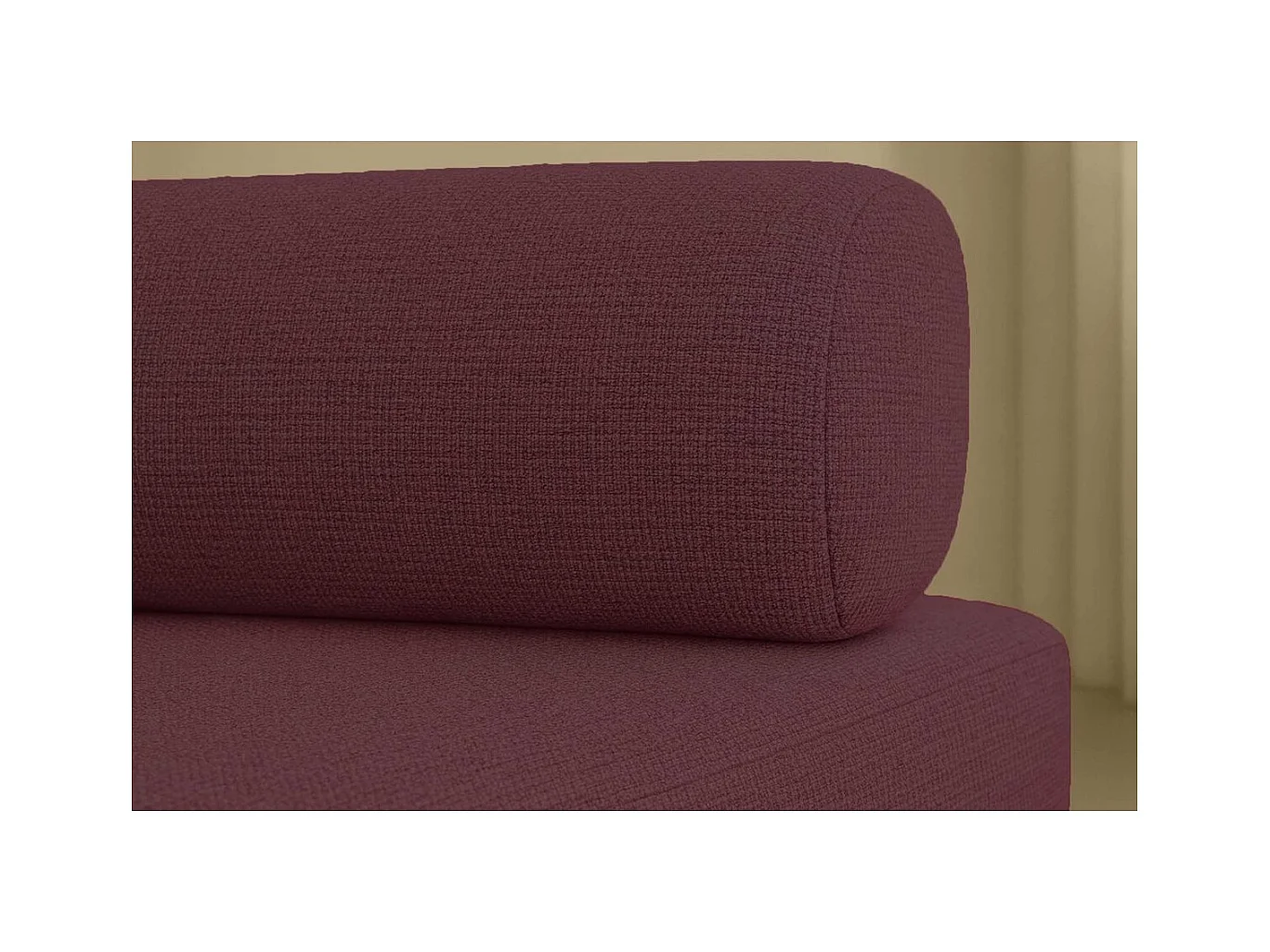 Canapé d'angle modulable et convertible 4 places - Tissu lisse - Rouge