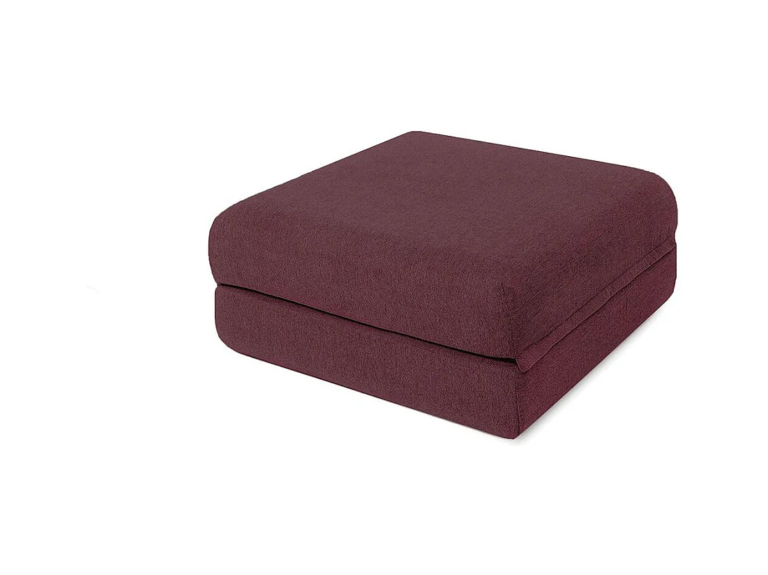 Canapé d'angle modulable et convertible 4 places - Tissu lisse - Rouge