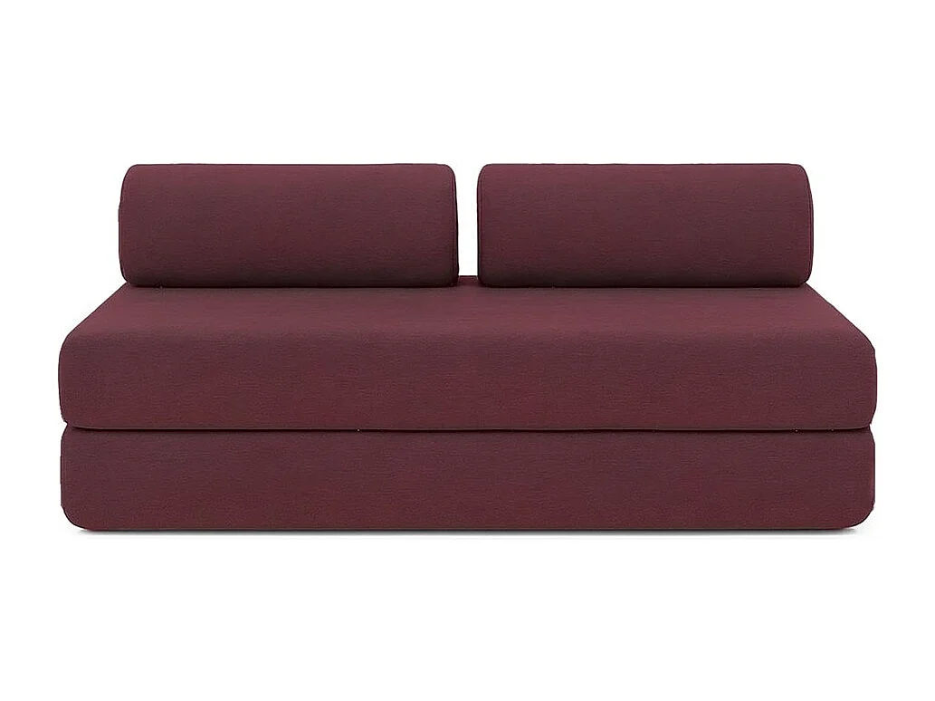 Canapé d'angle modulable et convertible 4 places - Tissu lisse - Rouge