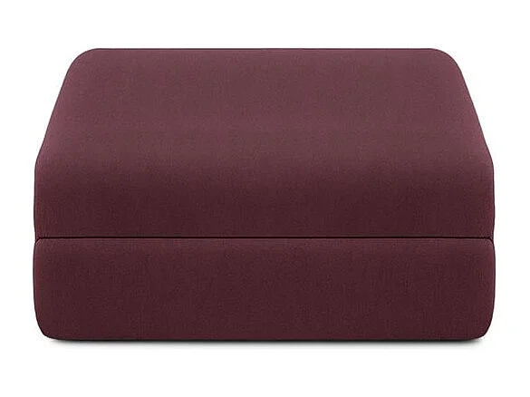 Canapé d'angle modulable et convertible 4 places - Tissu lisse - Rouge