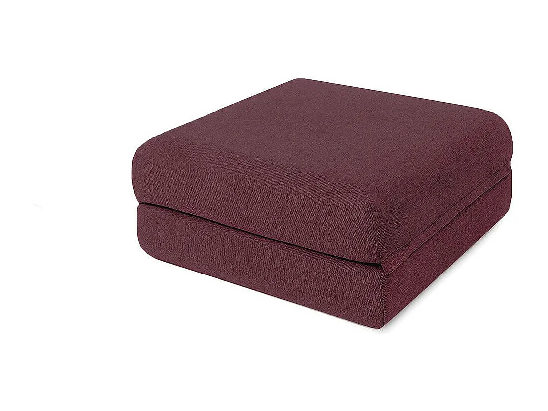 Canapé d'angle modulable et convertible 4 places - Tissu lisse - Rouge