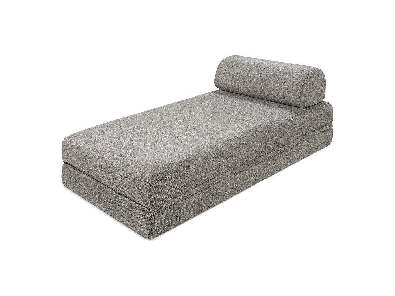 Canapé d'angle modulable et convertible 5 places - Tissu lisse - Gris