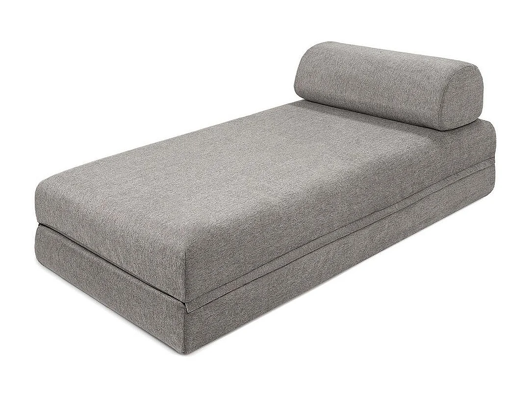 Canapé d'angle modulable et convertible 5 places - Tissu lisse - Gris