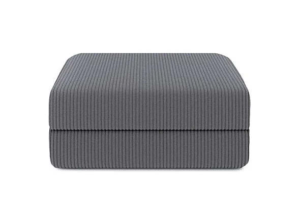 Canapé d'angle modulable et convertible 6 places - Velours côtelé - Gris