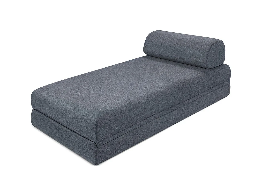 Canapé d'angle modulable et convertible 6 places - Tissu lisse - Bleu