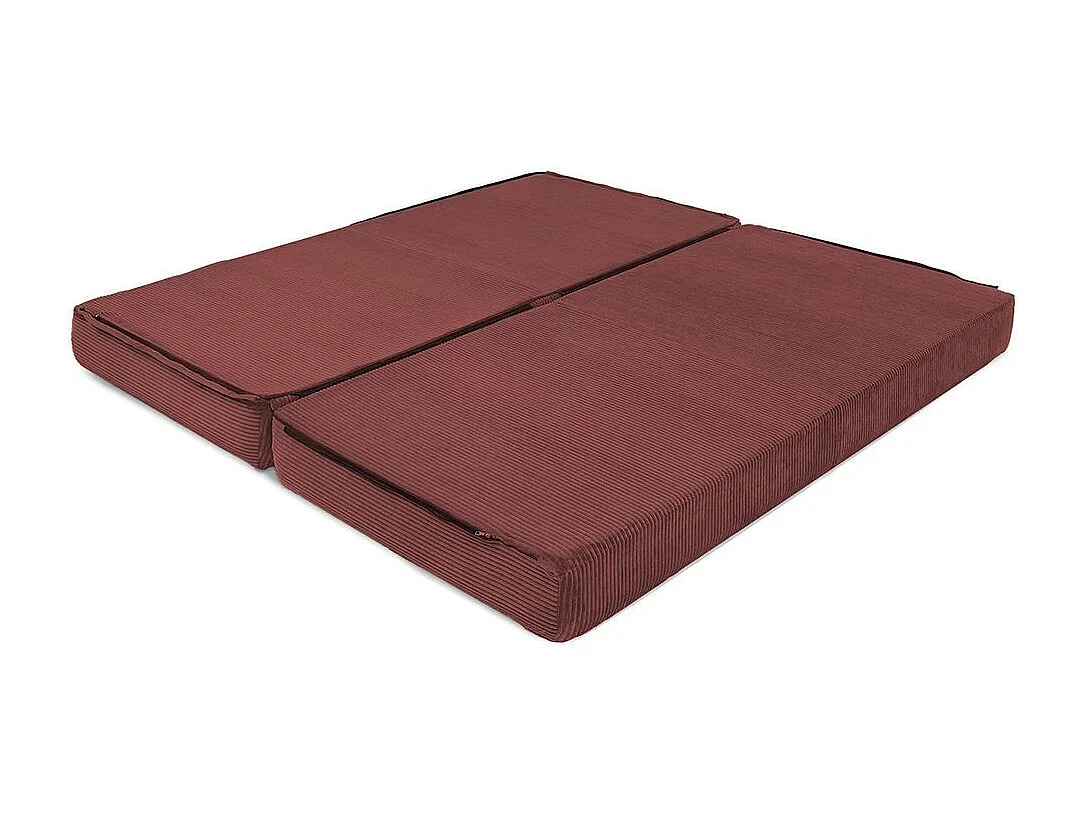 Canapé droit modulable et convertible 3 places - Velours côtelé - Rouge