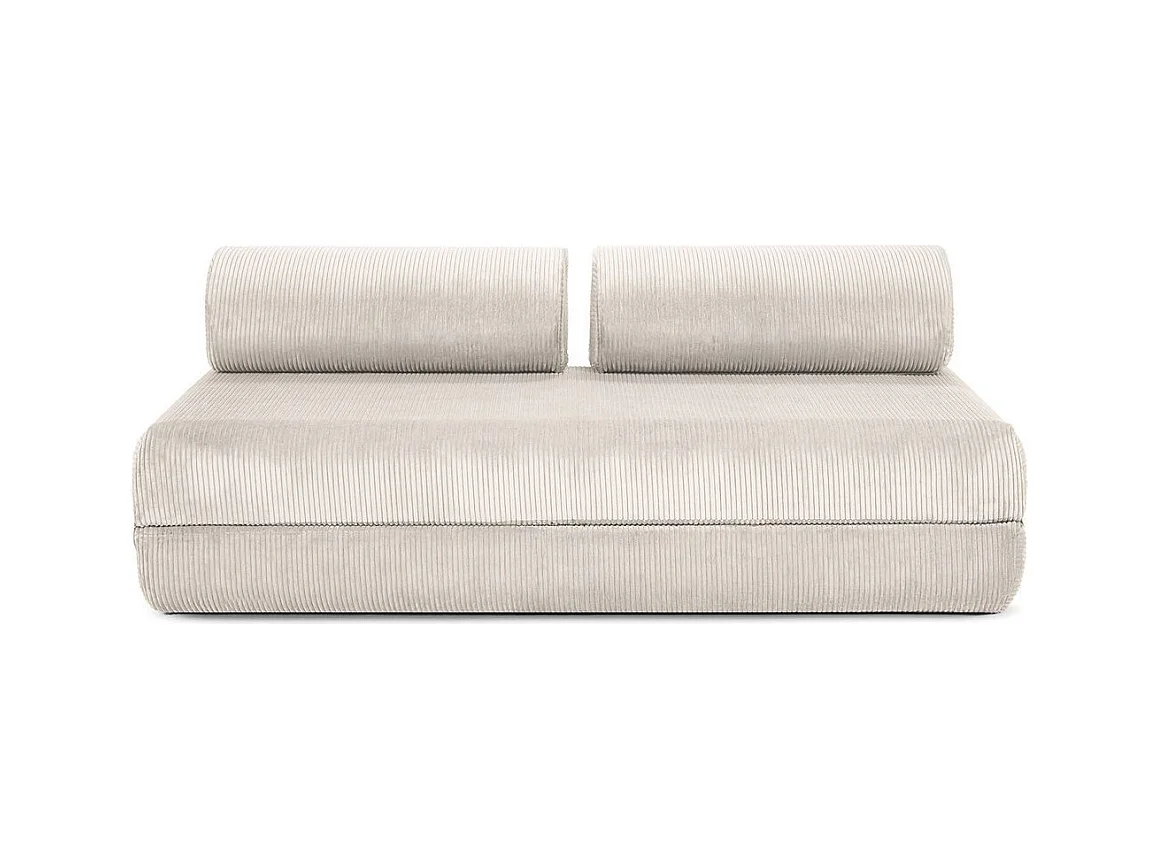 Canapé droit modulable et convertible 3 places - Velours côtelé - Blanc