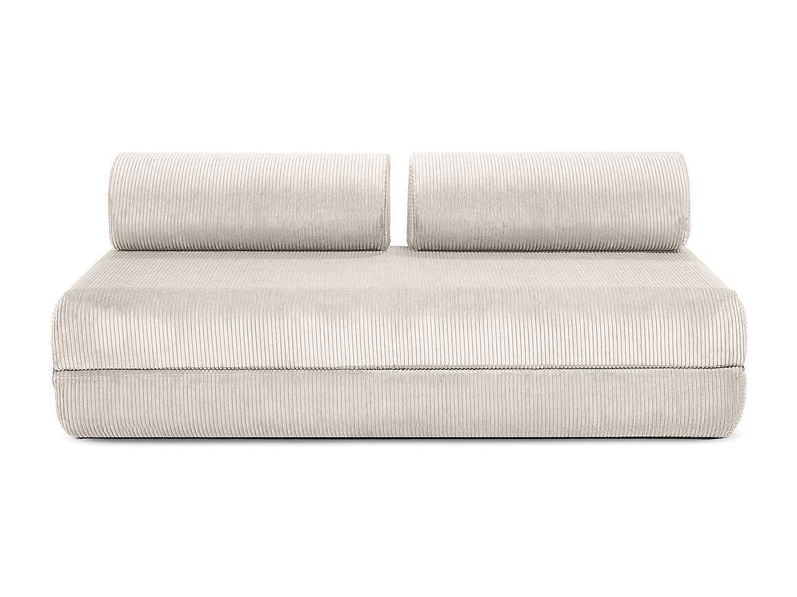 Canapé droit modulable et convertible 3 places - Velours côtelé - Blanc