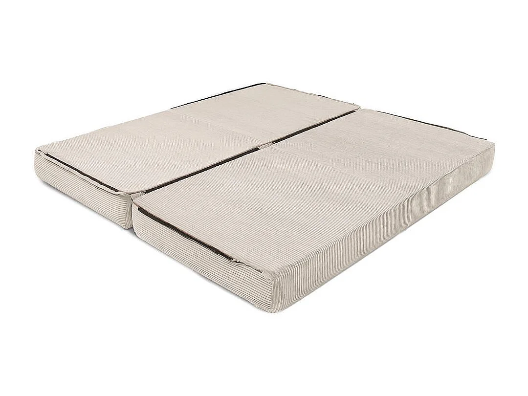 Canapé droit modulable et convertible 3 places - Velours côtelé - Blanc