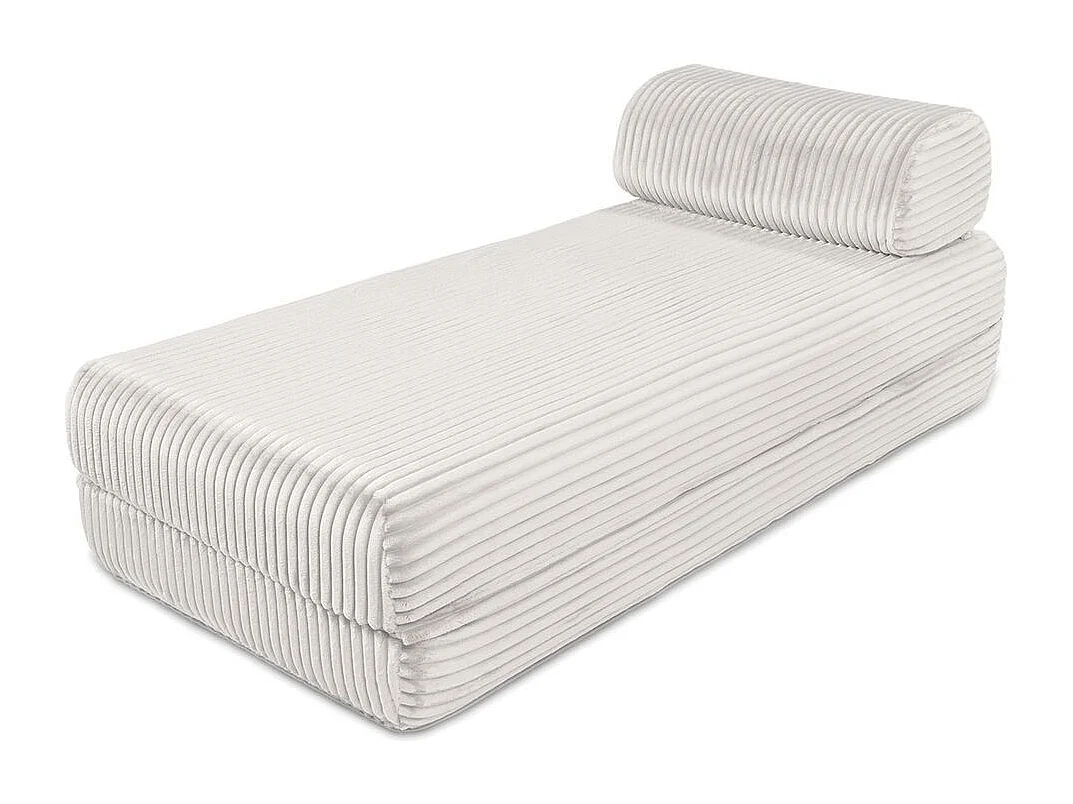 Canapé d'angle modulable et convertible 5 places - Velours côtelé XL - Blanc