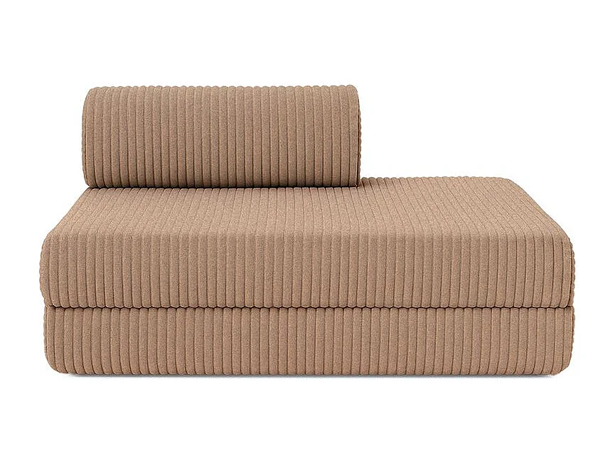 Canapé d'angle modulable et convertible 5 places - Velours côtelé XL - Marron