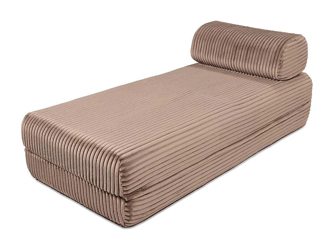 Canapé d'angle modulable et convertible 5 places - Velours côtelé XL - Marron