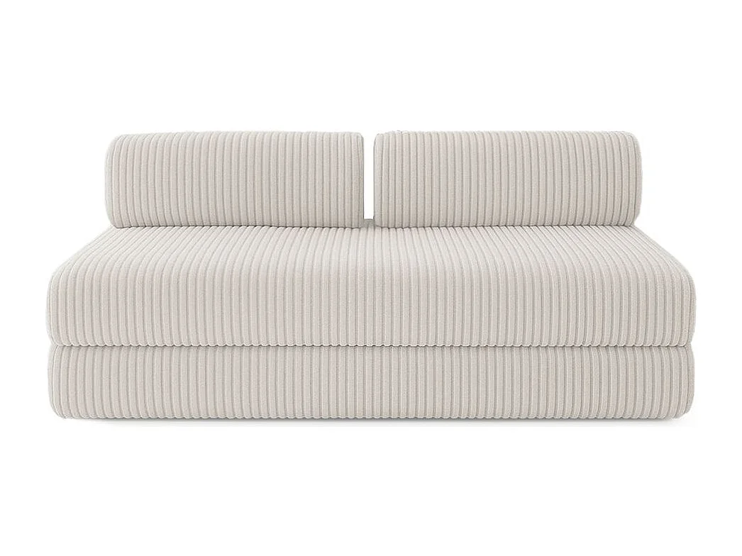 Canapé d'angle modulable et convertible 6 places - Velours côtelé XL - Blanc