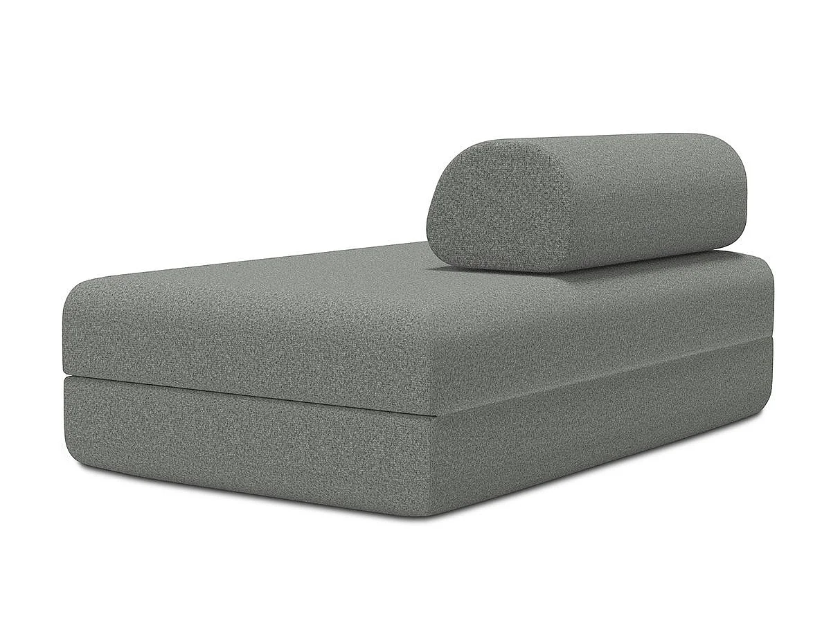 Canapé droit modulable et convertible 2 places - Tissu lisse - Gris