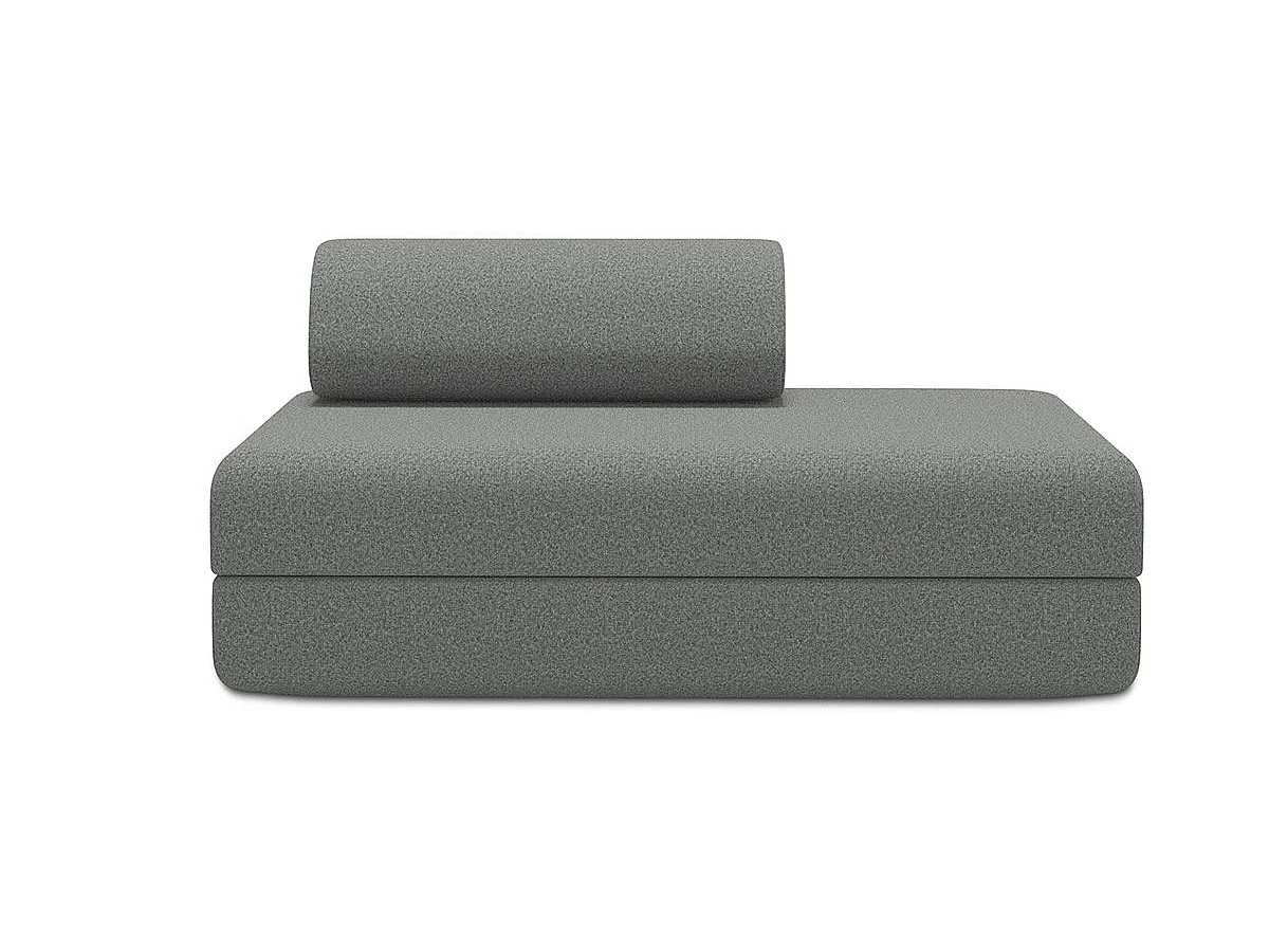 Canapé droit modulable et convertible 2 places - Tissu lisse - Gris