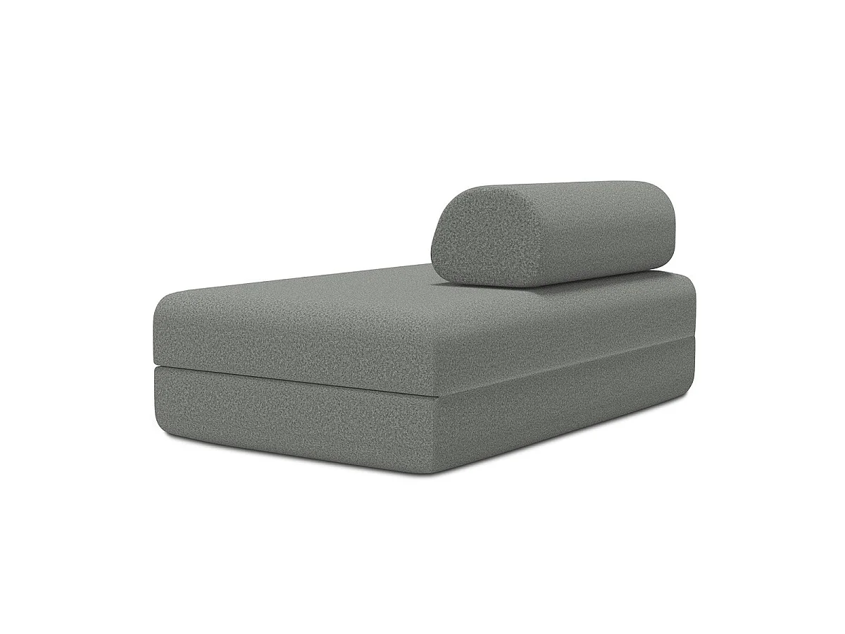 Canapé droit modulable et convertible 2 places - Tissu lisse - Gris
