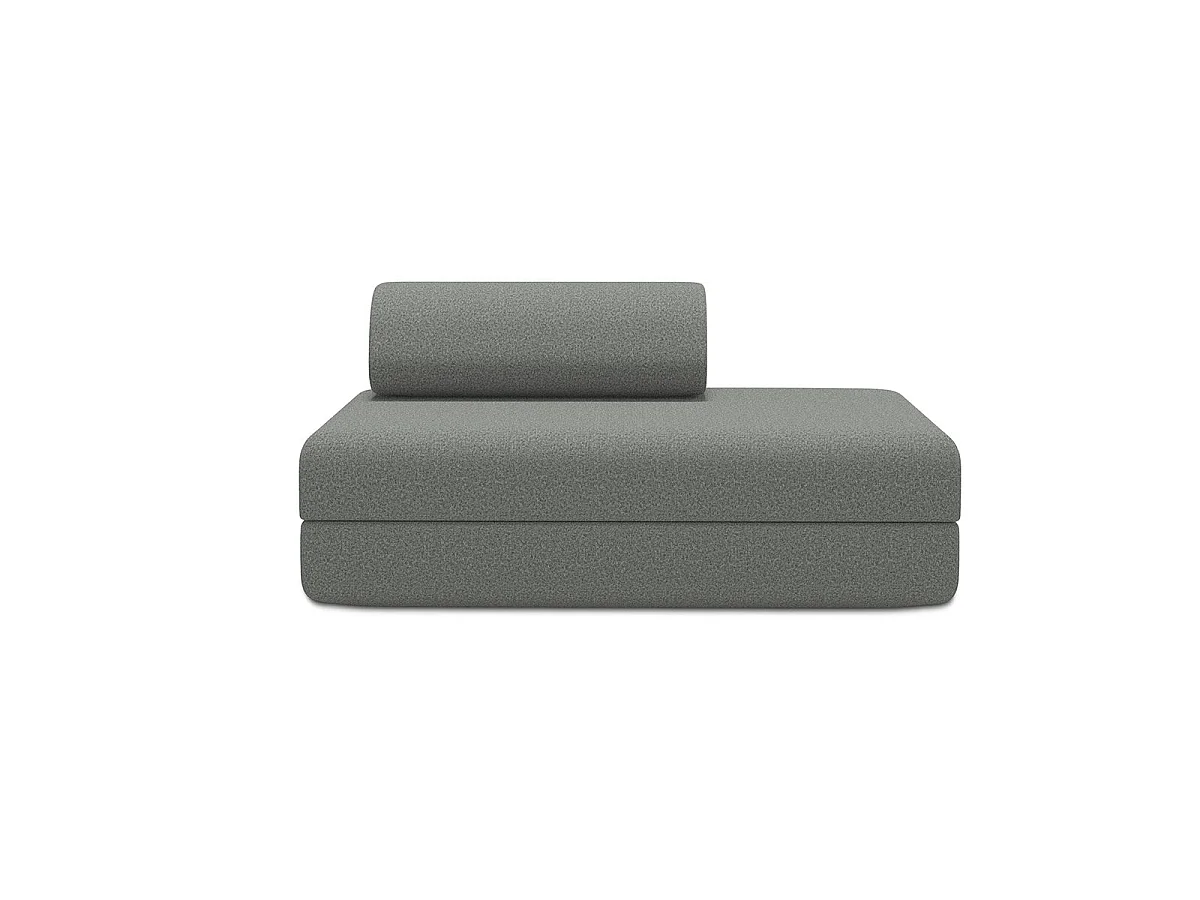 Canapé droit modulable et convertible 2 places - Tissu lisse - Gris