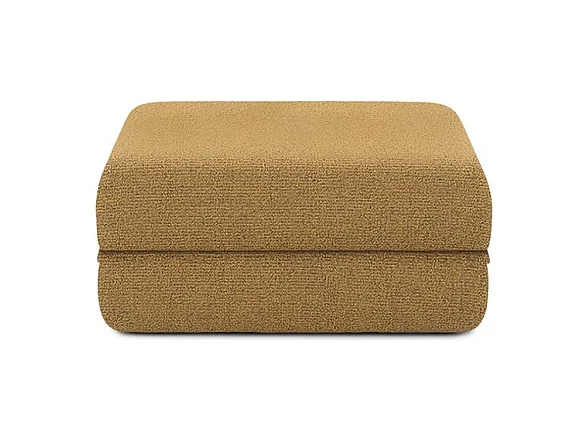 Canapé d'angle modulable et convertible 6 places - Tissu tweed - Jaune