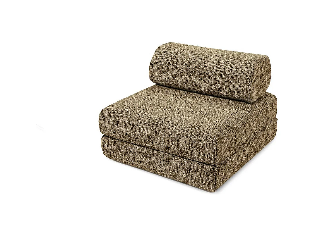 Canapé d'angle modulable et convertible 6 places - Tissu tweed - Jaune