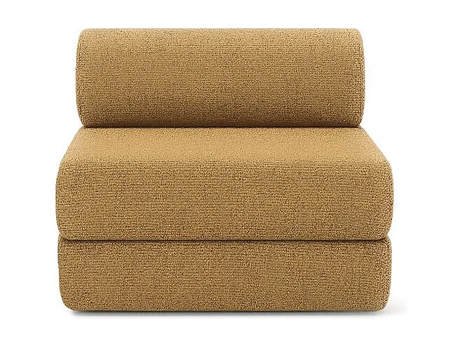 Canapé d'angle modulable et convertible 6 places - Tissu tweed - Jaune