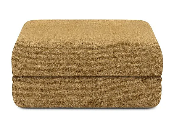 Canapé d'angle modulable et convertible 6 places - Tissu tweed - Jaune