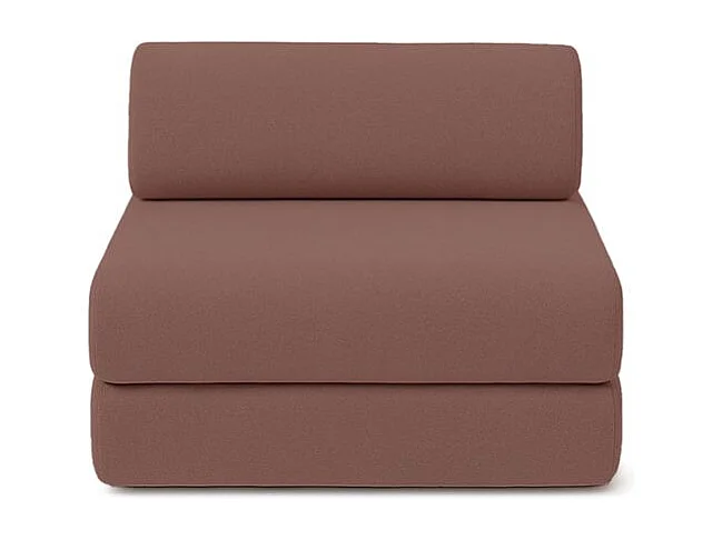 Canapé droit modulable et convertible 4 places - Tissu lisse - Terracotta