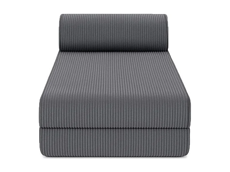 Canapé d'angle modulable et convertible 6 places - Velours côtelé - Gris