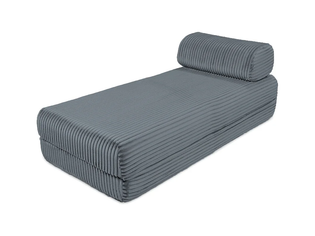 Canapé d'angle modulable et convertible 6 places - Velours côtelé XL - Gris