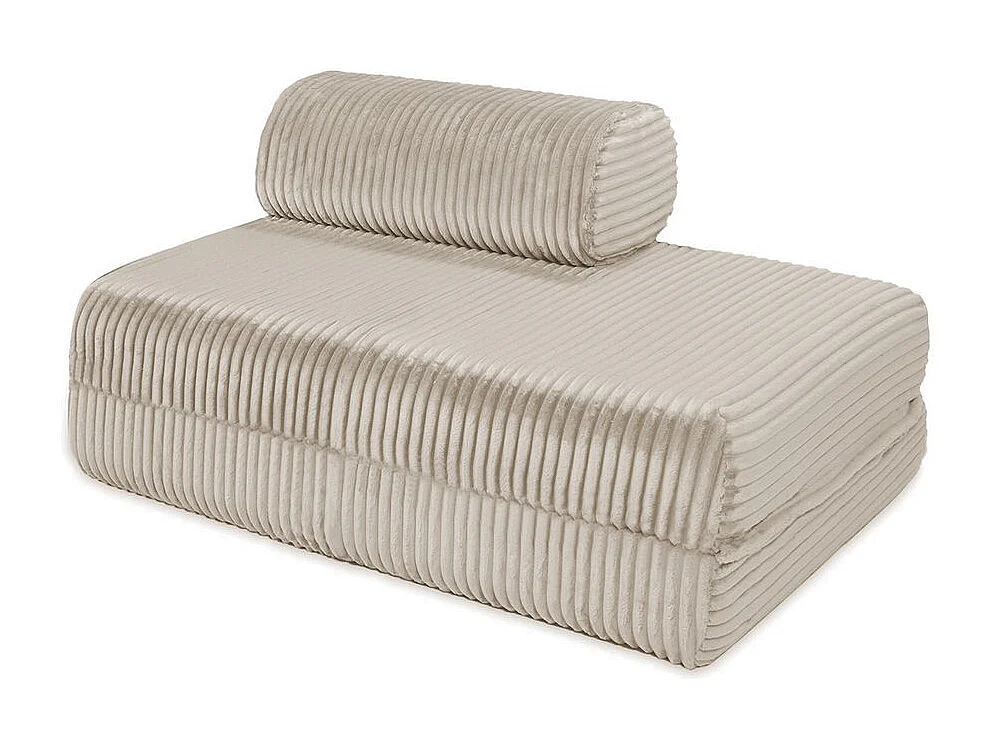 Canapé droit modulable et convertible 3 places - Velours côtelé XL - Beige