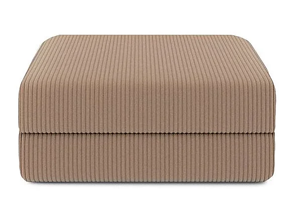 Canapé d'angle modulable et convertible 6 places - Velours côtelé - Taupe
