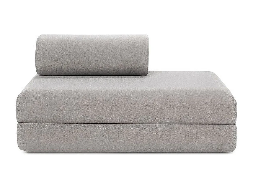 Canapé d'angle modulable et convertible 5 places - Tissu lisse - Gris clair