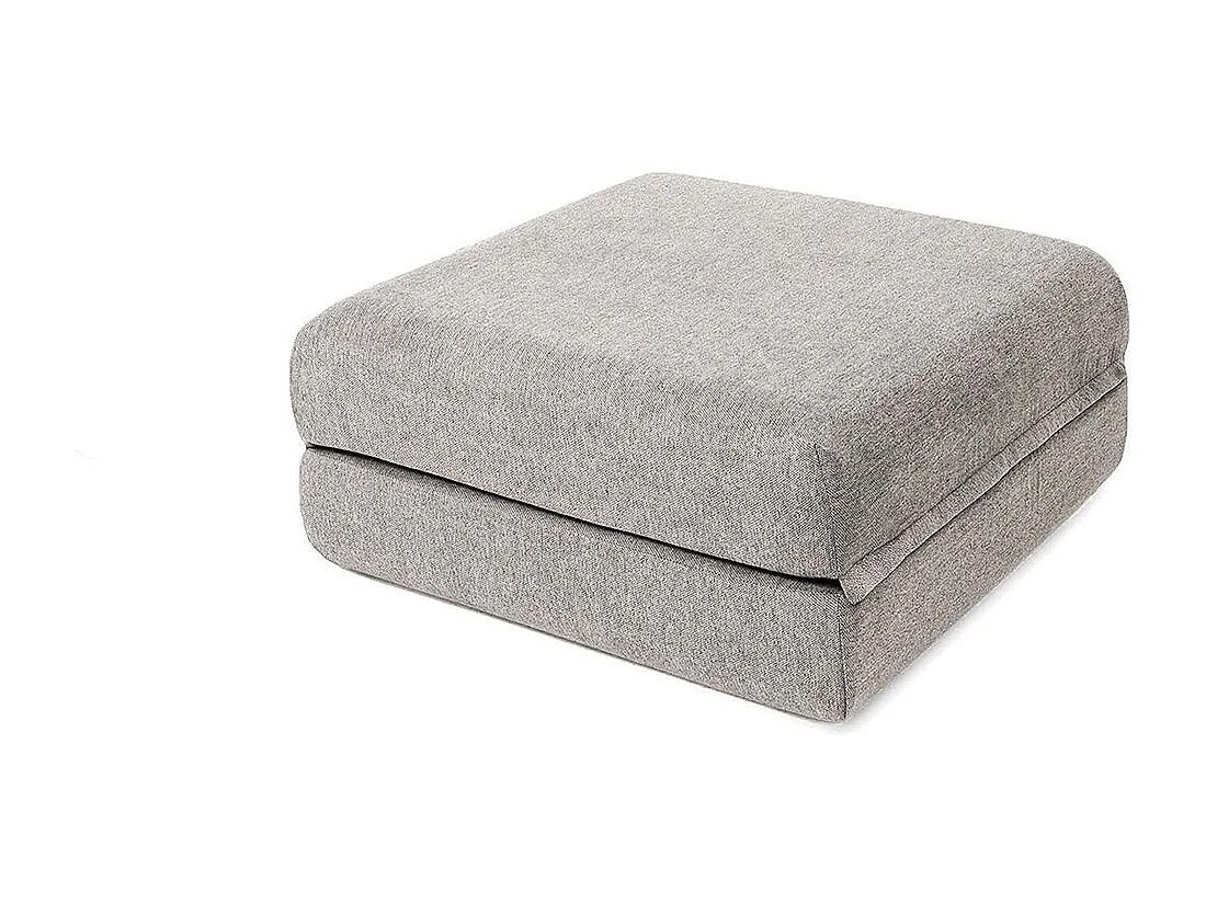 Canapé d'angle modulable et convertible 4 places - Tissu lisse - Gris clair