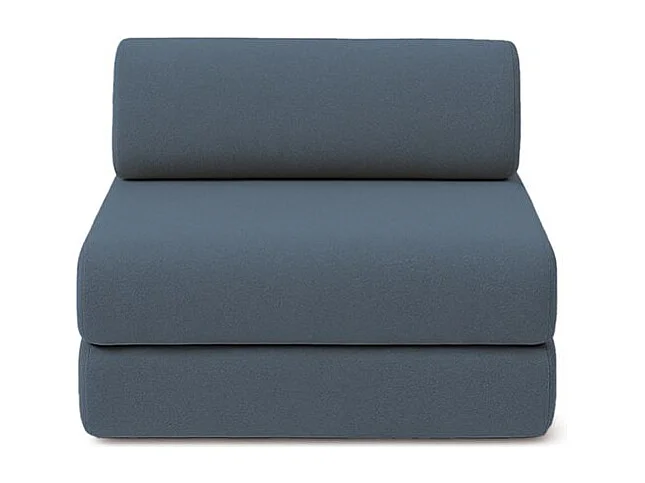 Canapé droit modulable et convertible 4 places - Tissu lisse - Bleu