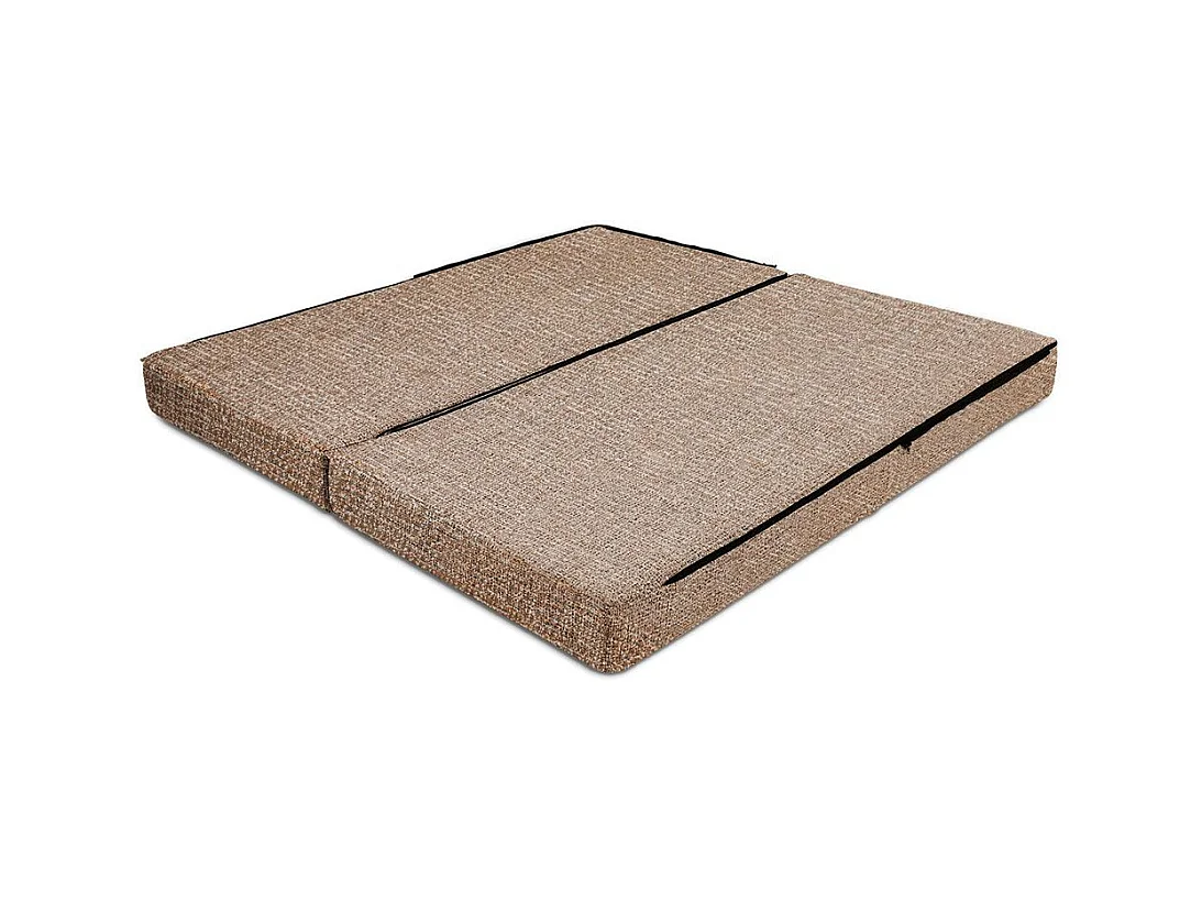 Canapé droit modulable et convertible 3 places - Tissu tweed - Marron