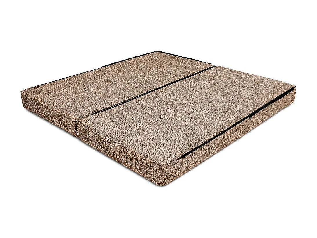 Canapé droit modulable et convertible 3 places - Tissu tweed - Marron