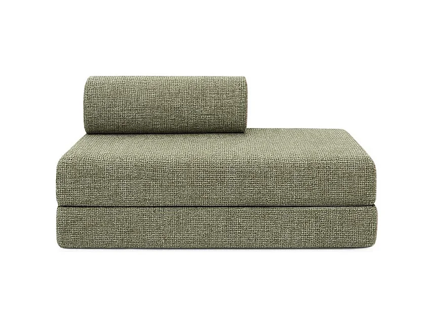 Canapé droit modulable et convertible 2 places - Tissu tweed - Vert