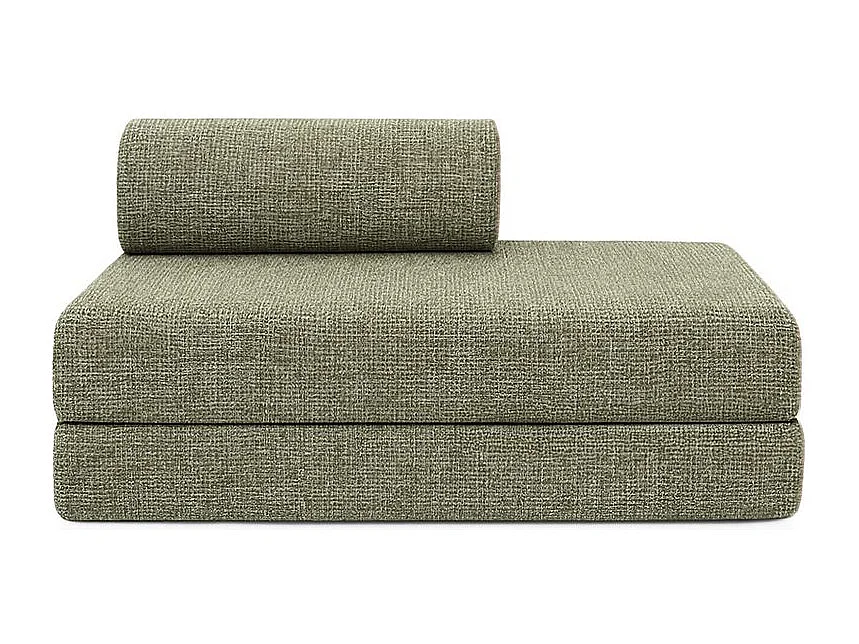 Canapé droit modulable et convertible 2 places - Tissu tweed - Vert