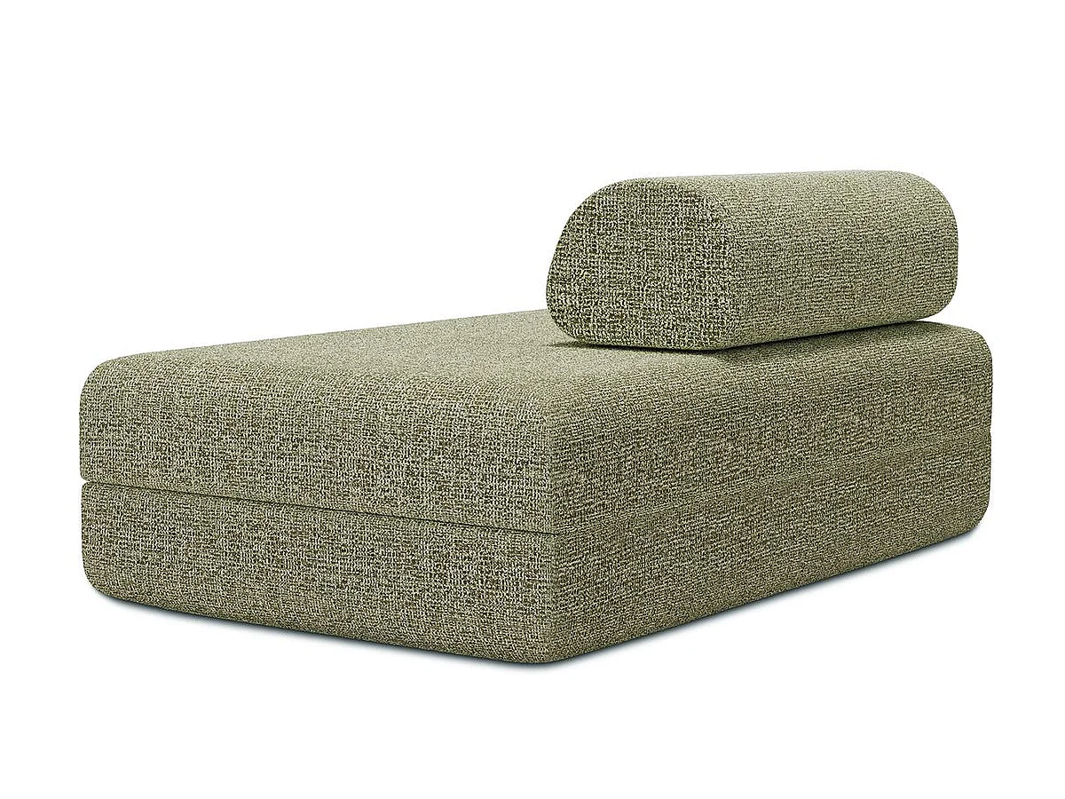 Canapé droit modulable et convertible 2 places - Tissu tweed - Vert