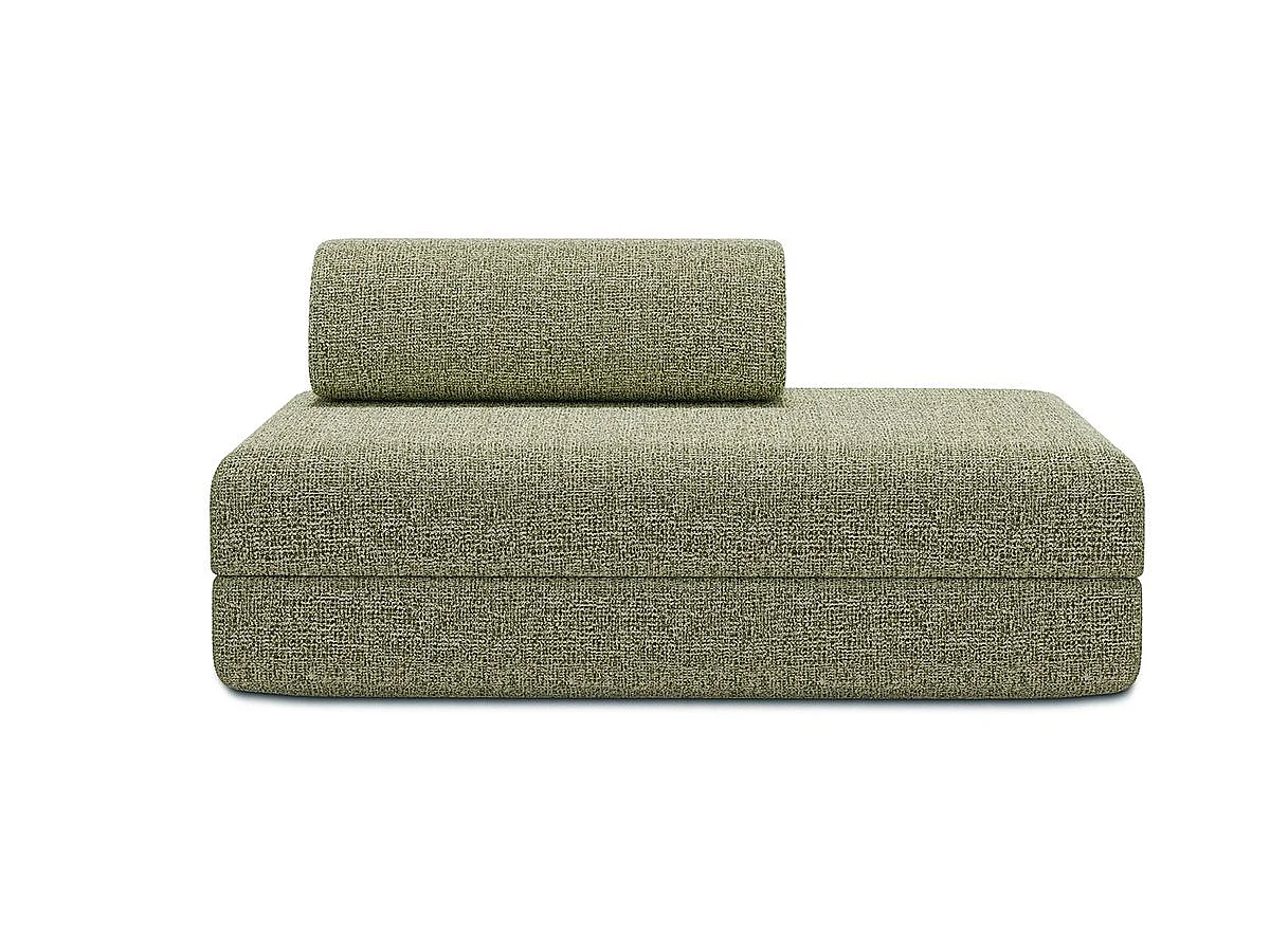 Canapé droit modulable et convertible 2 places - Tissu tweed - Vert