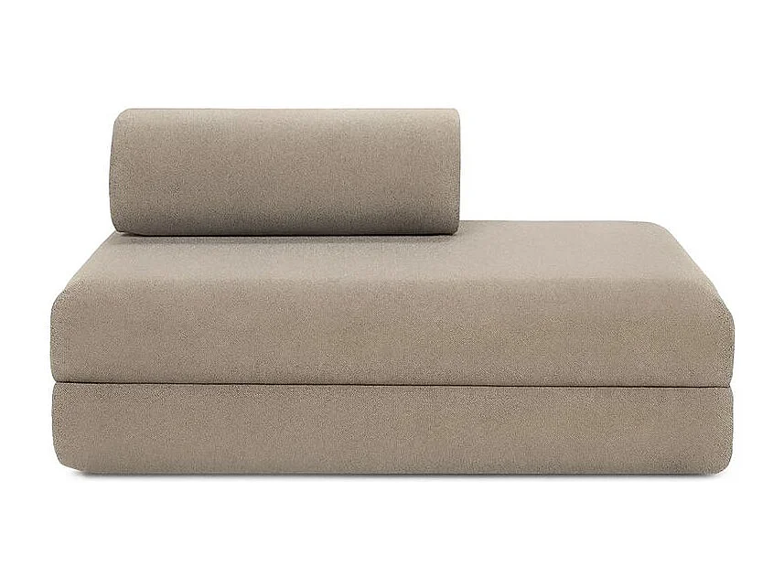 Canapé droit modulable et convertible 2 places - Tissu lisse - Taupe