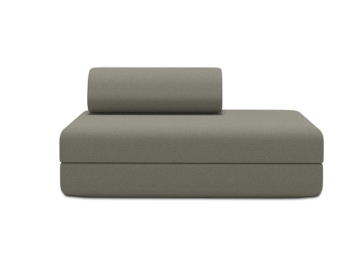 Canapé droit modulable et convertible 2 places - Tissu lisse - Taupe