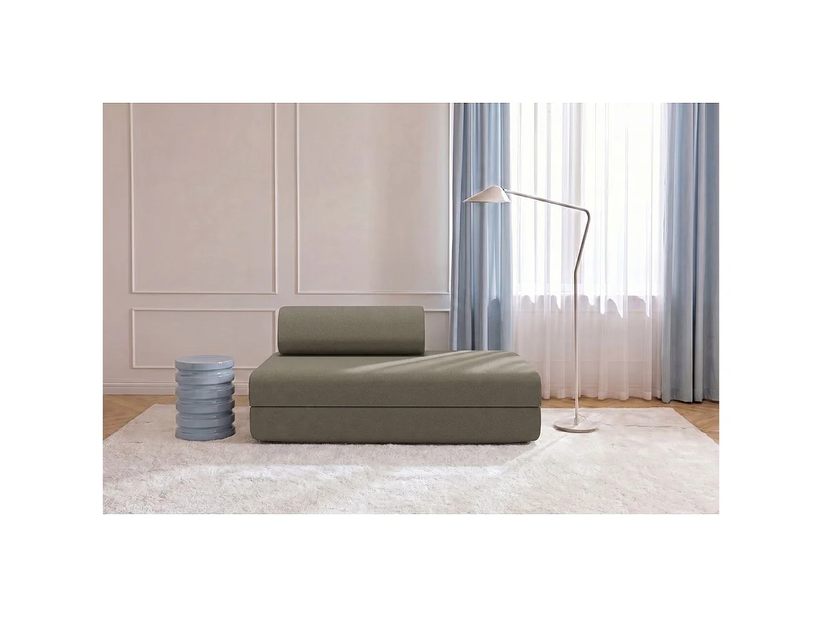 Canapé droit modulable et convertible 2 places - Tissu lisse - Taupe