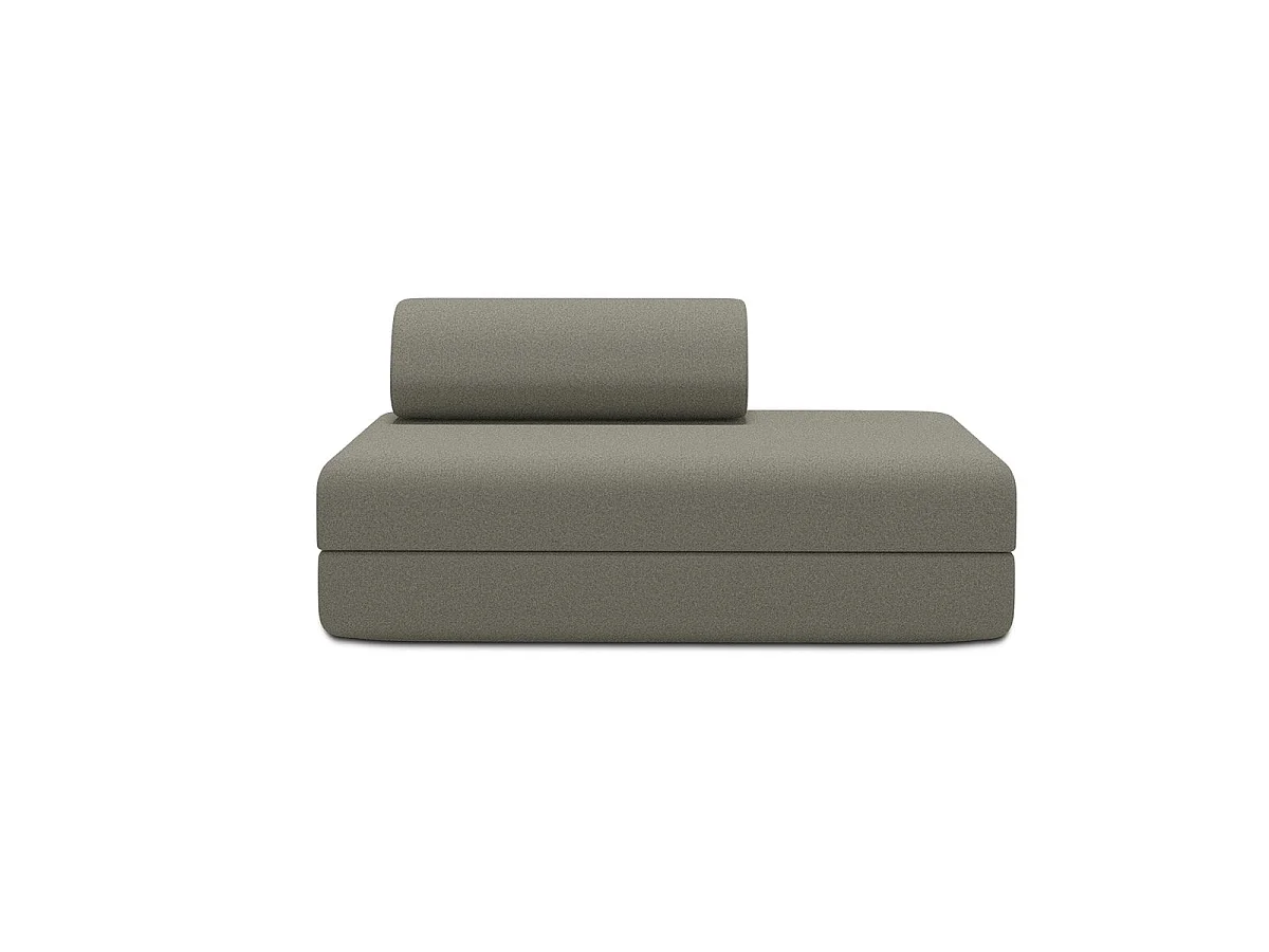 Canapé droit modulable et convertible 2 places - Tissu lisse - Taupe