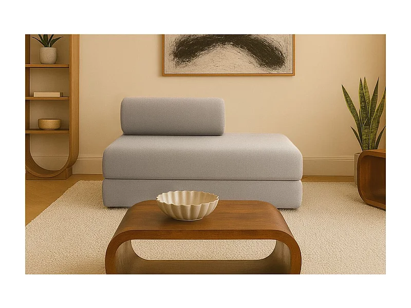 Canapé droit modulable et convertible 2 places - Tissu lisse - Taupe