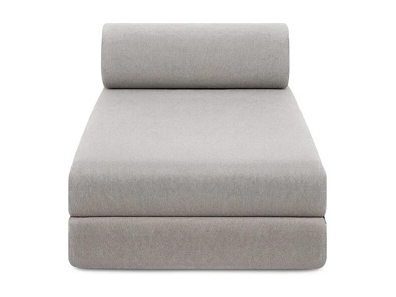 Canapé d'angle modulable et convertible 6 places - Tissu lisse - Gris clair